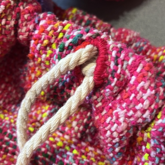 Handmade, Up-Cycled Mexican Poncho Tote - Picture 4 of 8